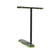 Trampoline trick scooter INDO PRO V2 Green Mamba, designed for 360º tricks, featuring adjustable handlebars and a dual-layer deck.