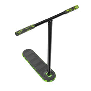 Trampoline trick scooter INDO PRO V2 Green Mamba with black frame and green accents, designed for advanced performance.