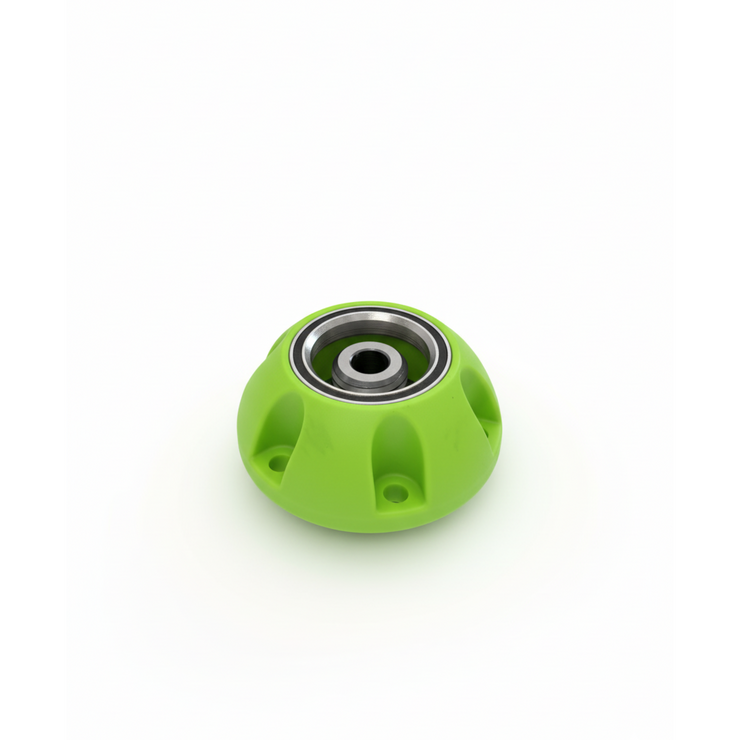 FUSION - Bearing with green casing and metal inner ring on white background